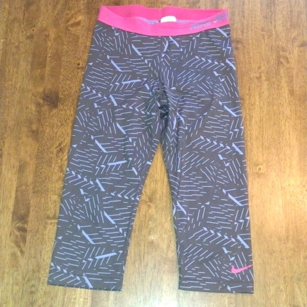 Nike Pro Dri-Fit  Cropped Leggings Abstract Unique L